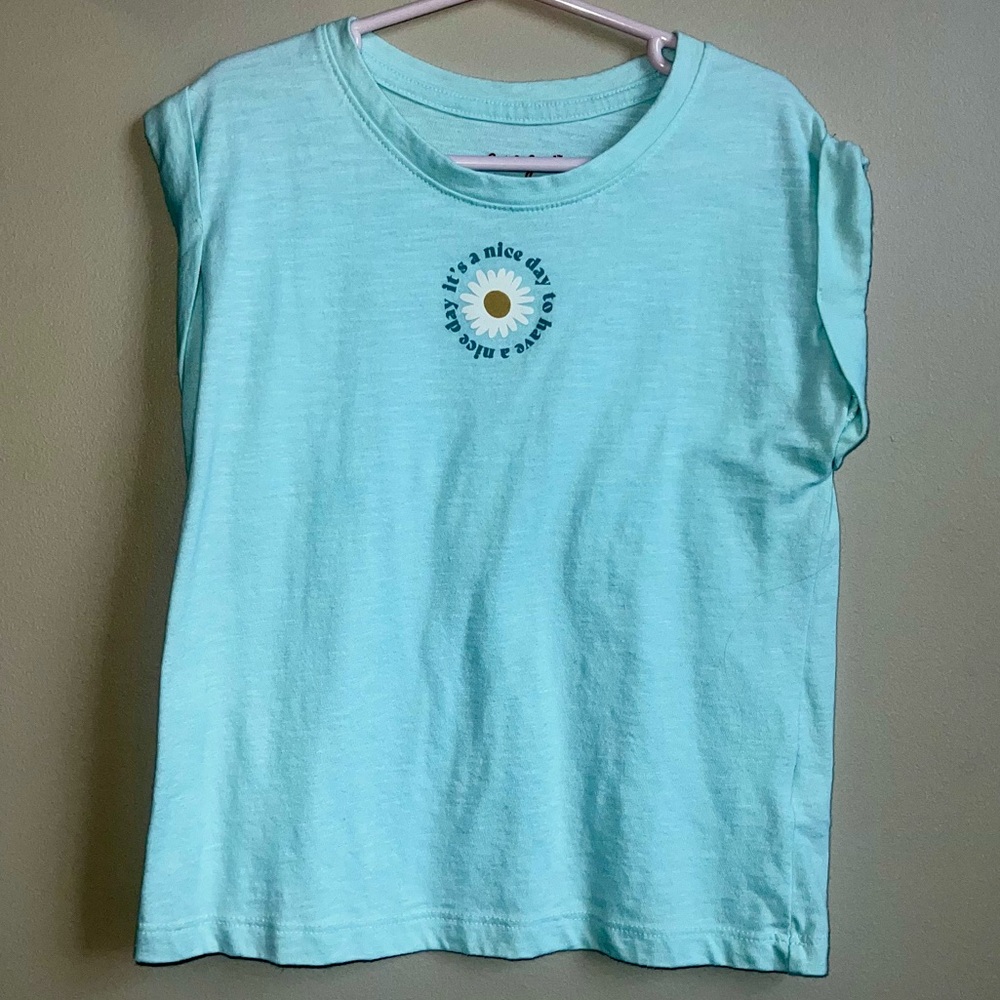 Cat & Jack Mint Green “It’s a nice day to have a nice day” short sleeve tee 6